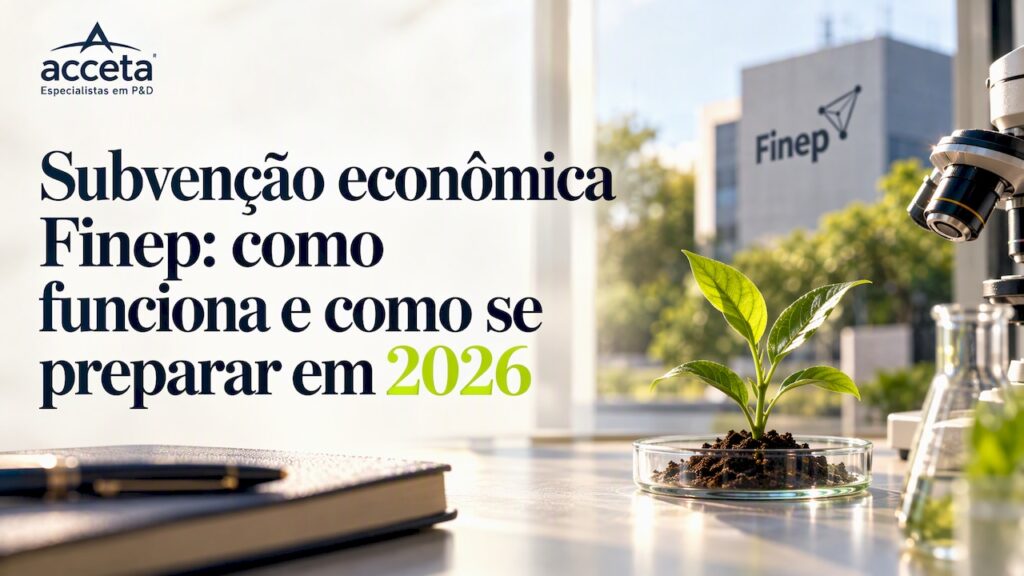 Ilustração decorativa sobre subvenção econômica da Finep