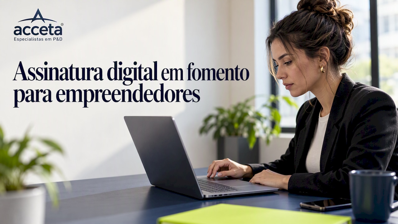 Empreendedora validando assinatura digital