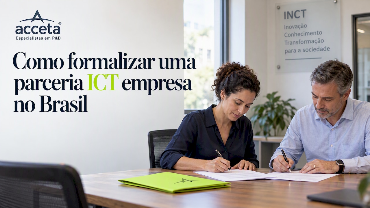 Assinatura de acordo entre empresa e ICT